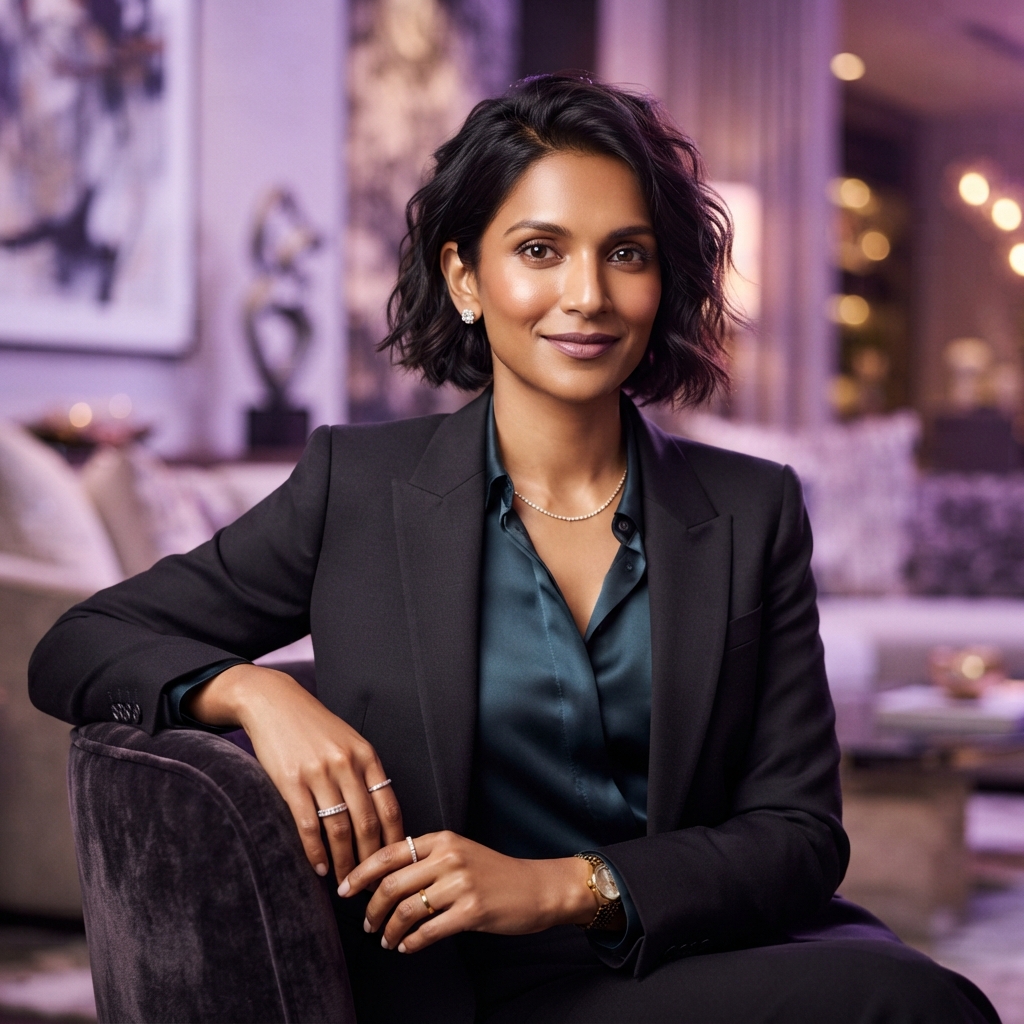 Sophisticated woman wearing jewelry